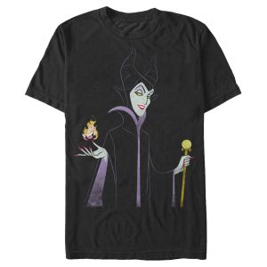 Men’s Disney Princesses Sleeping Beauty Maleficent Staff and Aurora Flame T-Shirt 4848613097612