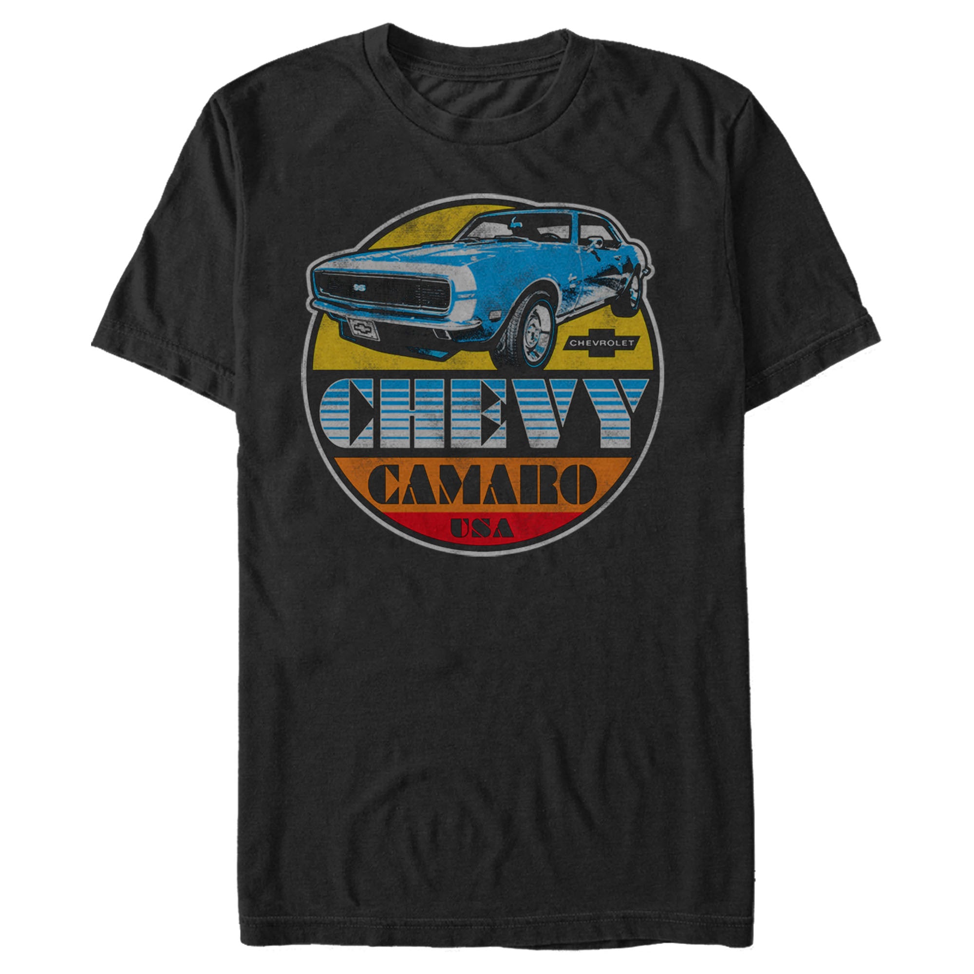 Men's General Motors Chevy Camaro SS Retro Cruising Circle T-Shirt 6887997505676 Men's General Motors Chevy Camaro SS Retro Cruising Circle T-Shirt 6887997505676