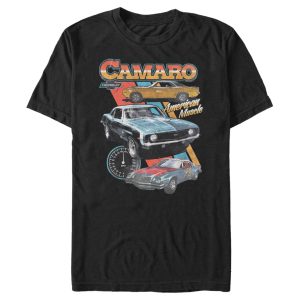 Men’s General Motors Retro Chevrolet Camaros, American Muscle T-Shirt 6887998521484