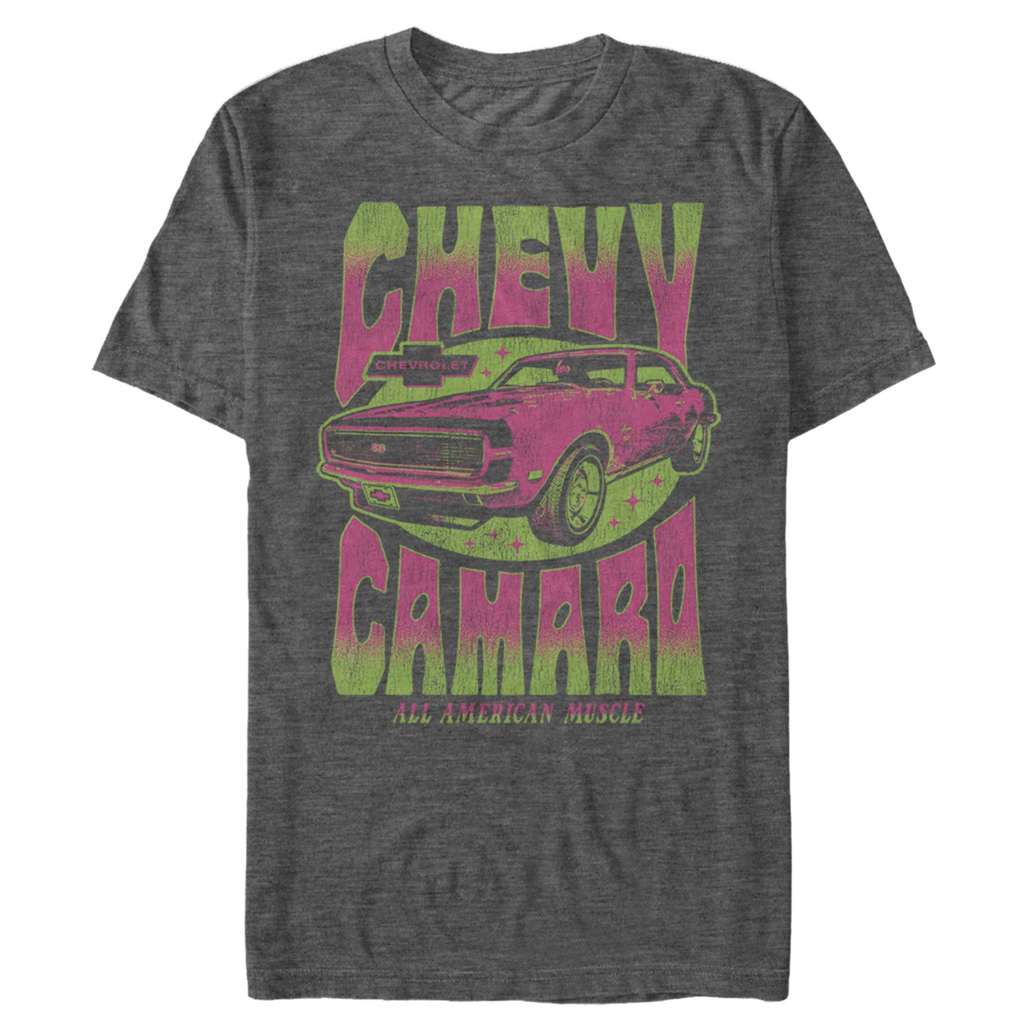 Men's General Motors Retro Pink and Green Chevy Camaro T-Shirt 6887998292108 Men's General Motors Retro Pink and Green Chevy Camaro T-Shirt 6887998292108