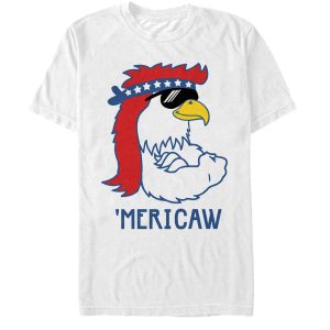 Men’s Lost Gods Fourth of July  American Eagle Cartoon T-Shirt