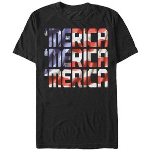 Men’s Lost Gods Fourth of July  Merica Flag T-Shirt