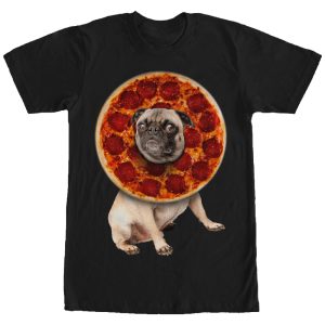Men’s Lost Gods Pepperoni Pizza Pug T-Shirt