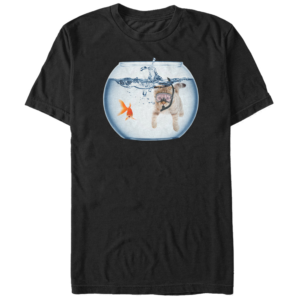 Men's Lost Gods Snorkel Cat andfish Bowl Adventure T-Shirt Men's Lost Gods Snorkel Cat andfish Bowl Adventure T-Shirt