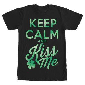 Men’s Lost Gods St. Patrick’s Day Keep Calm and Kiss Me T-Shirt