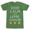 Men’s Lost Gods St. Patrick’s Day Keep Calm and Leprechaun Retro T-Shirt