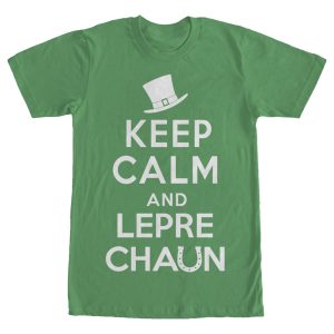 Men’s Lost Gods St. Patrick’s Day Keep Calm and Leprechaun T-Shirt