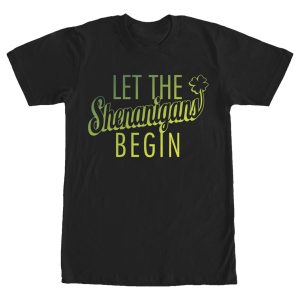Men’s Lost Gods St. Patrick’s Day Let the Shenanigans Begin T-Shirt