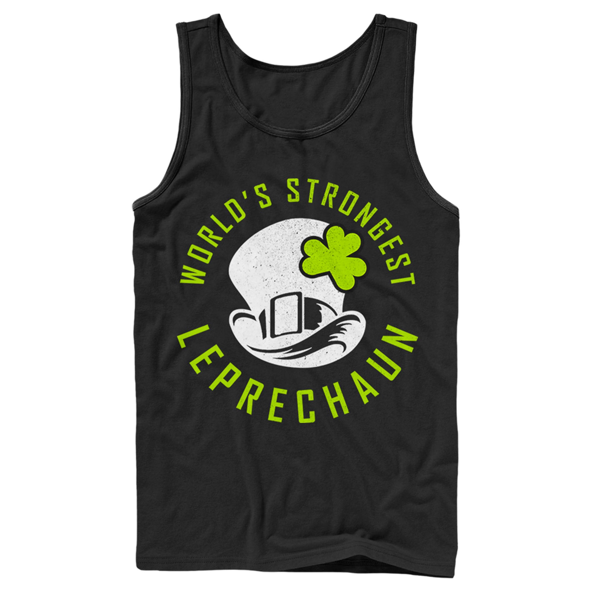 Men's Lost Gods St. Patrick's Day World's Strongest Leprechaun Distressed Tank Top Men's Lost Gods St. Patrick's Day World's Strongest Leprechaun Distressed Tank Top