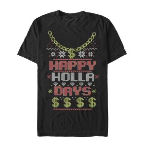 Men’s Lost Gods Ugly Christmas Happy Holla Days T-Shirt