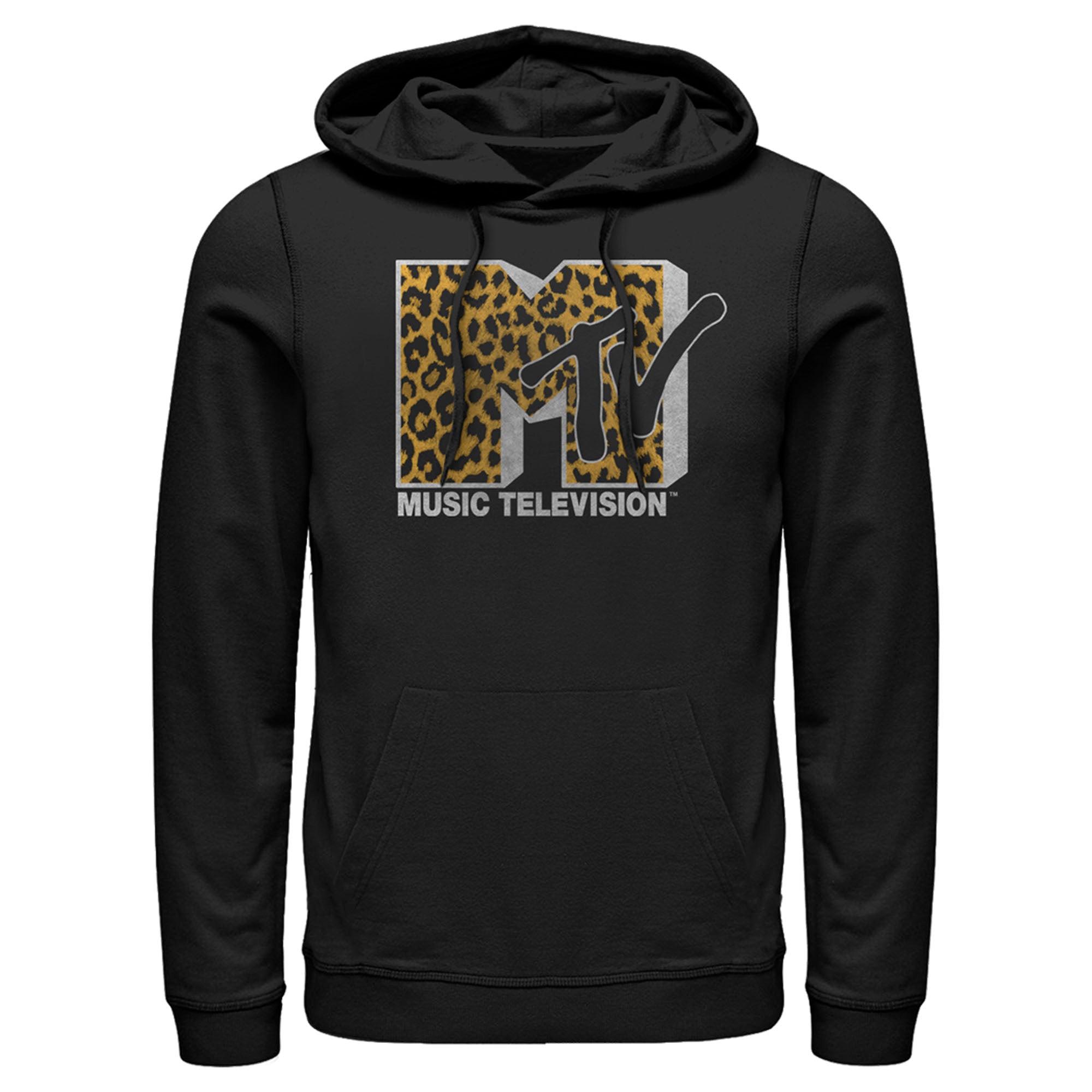 Men's MTV Cheetah Print Logo Pull Over Hoodie Men's MTV Cheetah Print Logo Pull Over Hoodie