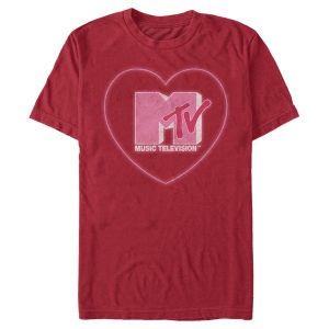 Men’s MTV Valentine’s Day Neon Heart Logo T-Shirt