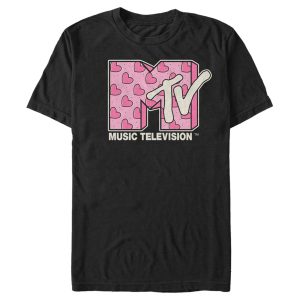 Men’s MTV Valentine’s Day Pink Heart Logo T-Shirt