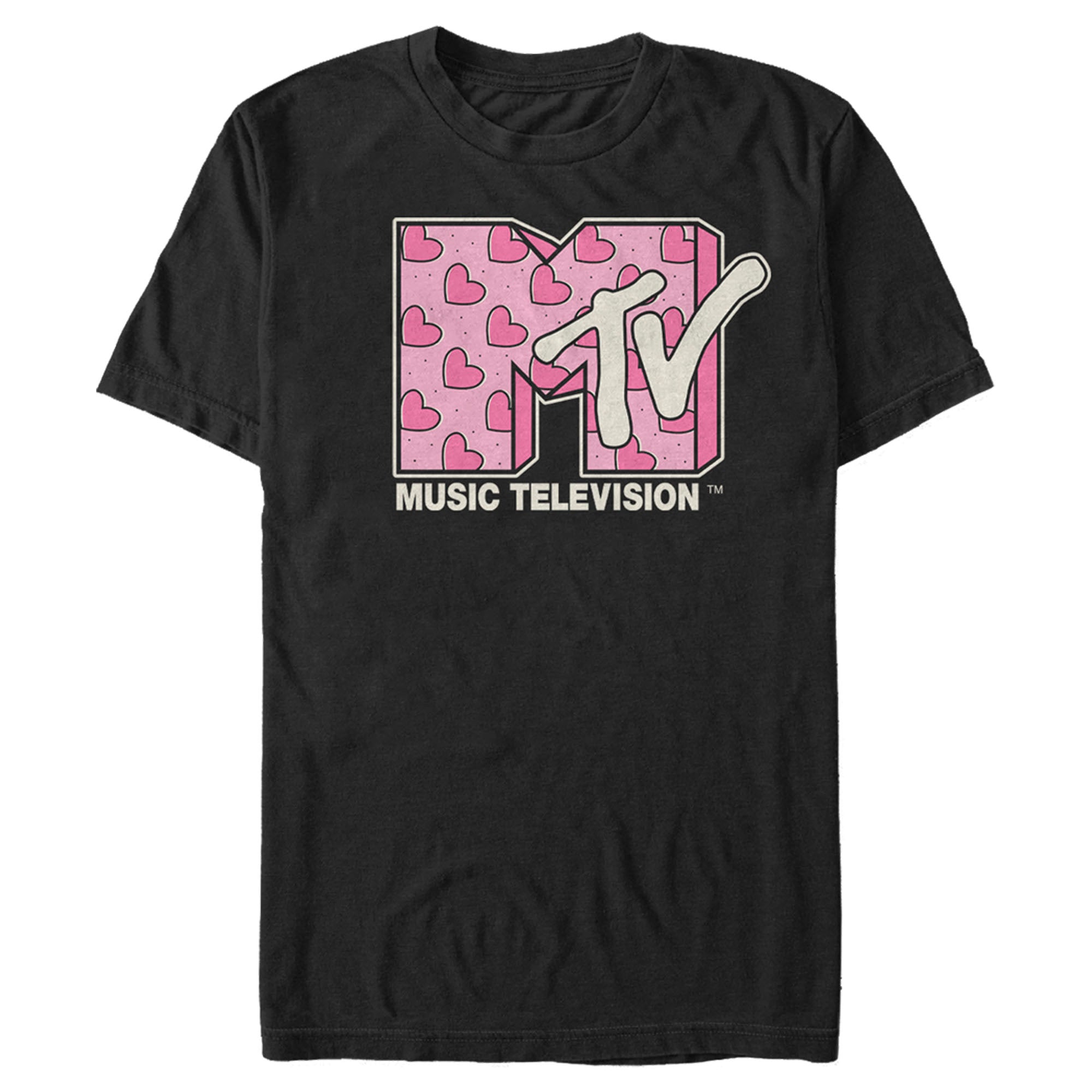 Men's MTV Valentine's Day Pink Heart Logo T-Shirt Men's MTV Valentine's Day Pink Heart Logo T-Shirt