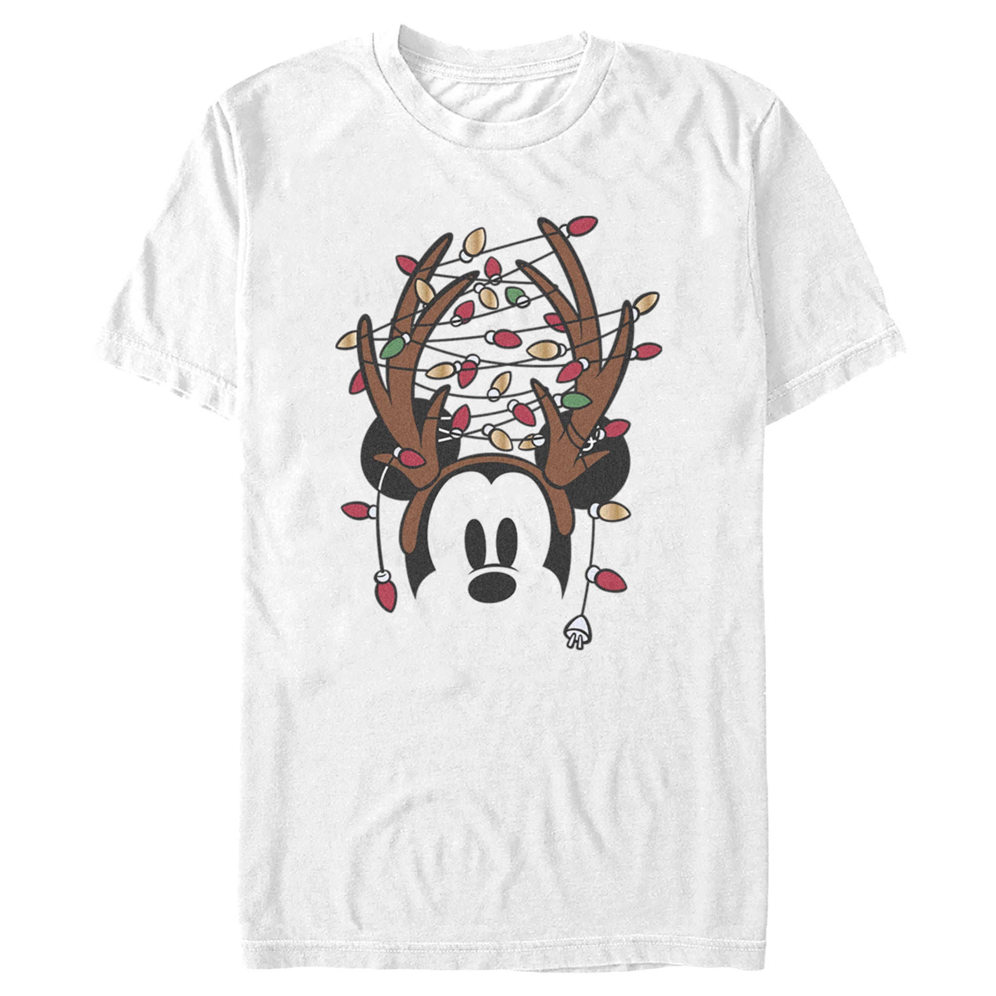 Men's Mickey & Friends Antlers with Christmas Lights T-Shirt Men's Mickey & Friends Antlers with Christmas Lights T-Shirt