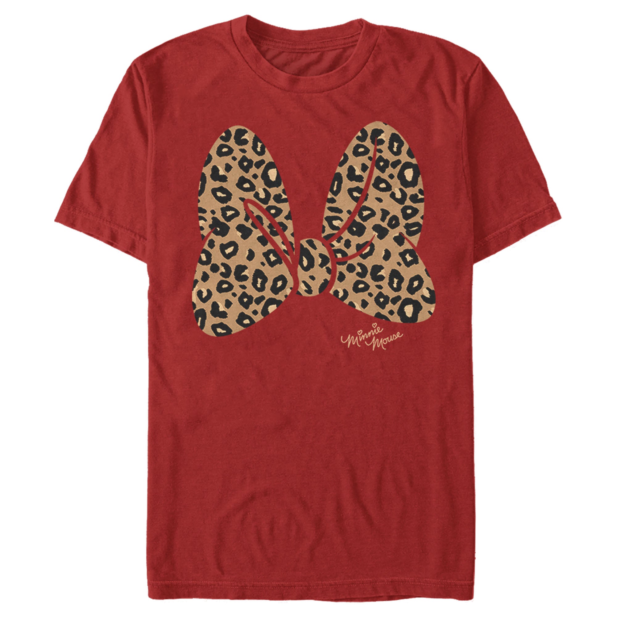 Men's Mickey & Friends Cheetah Print Minnie Mouse Bow T-Shirt Men's Mickey & Friends Cheetah Print Minnie Mouse Bow T-Shirt