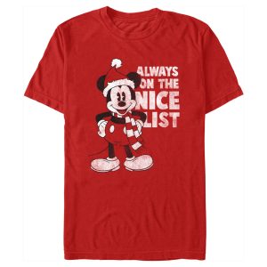 Men’s Mickey & Friends Christmas Always on the Nice List Mickey T-Shirt