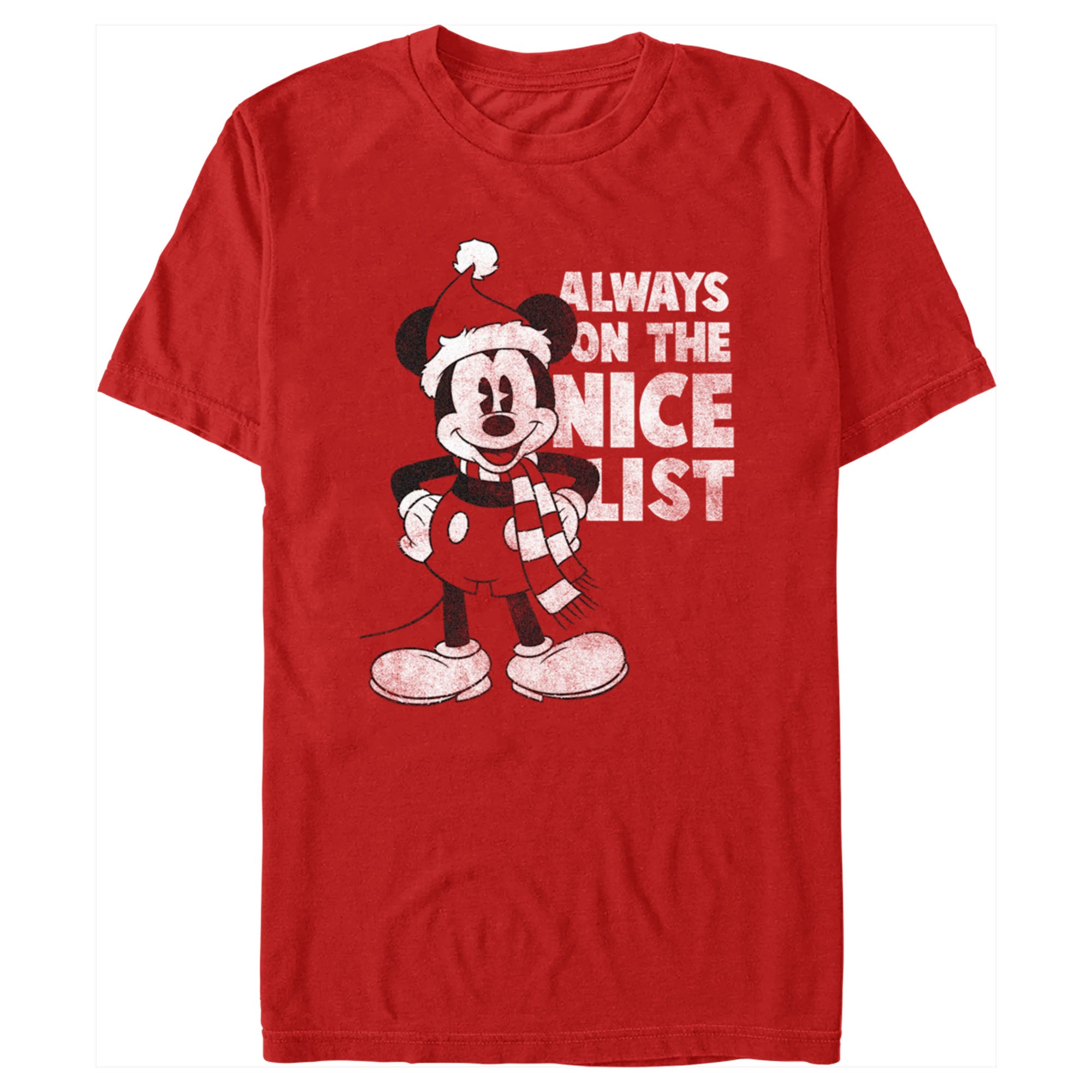 Men's Mickey & Friends Christmas Always on the Nice List Mickey T-Shirt Men's Mickey & Friends Christmas Always on the Nice List Mickey T-Shirt