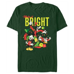 Men’s Mickey & Friends Christmas Make It Bright Friends T-Shirt