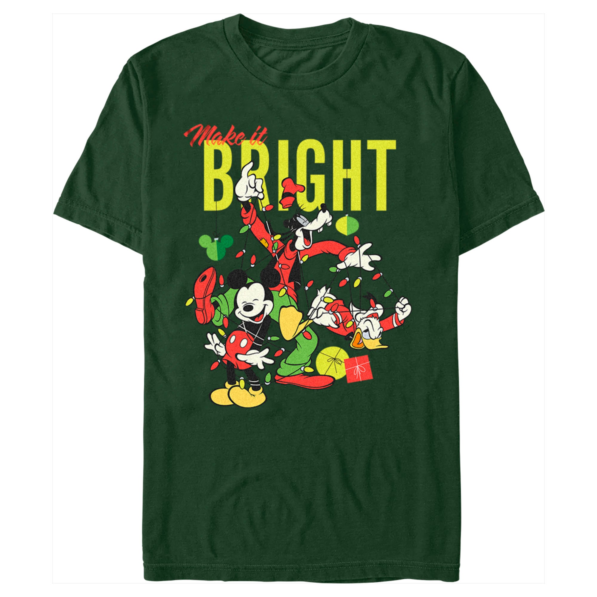 Men's Mickey & Friends Christmas Make It Bright Friends T-Shirt Men's Mickey & Friends Christmas Make It Bright Friends T-Shirt