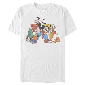 Men’s Mickey & Friends Colorful Group Shot Distressed T-Shirt