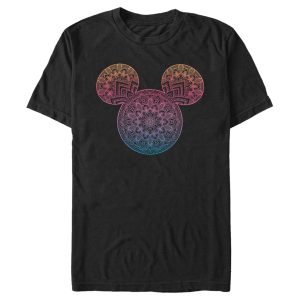 Men’s Mickey & Friends Colorful Mandala Mickey Mouse Logo T-Shirt
