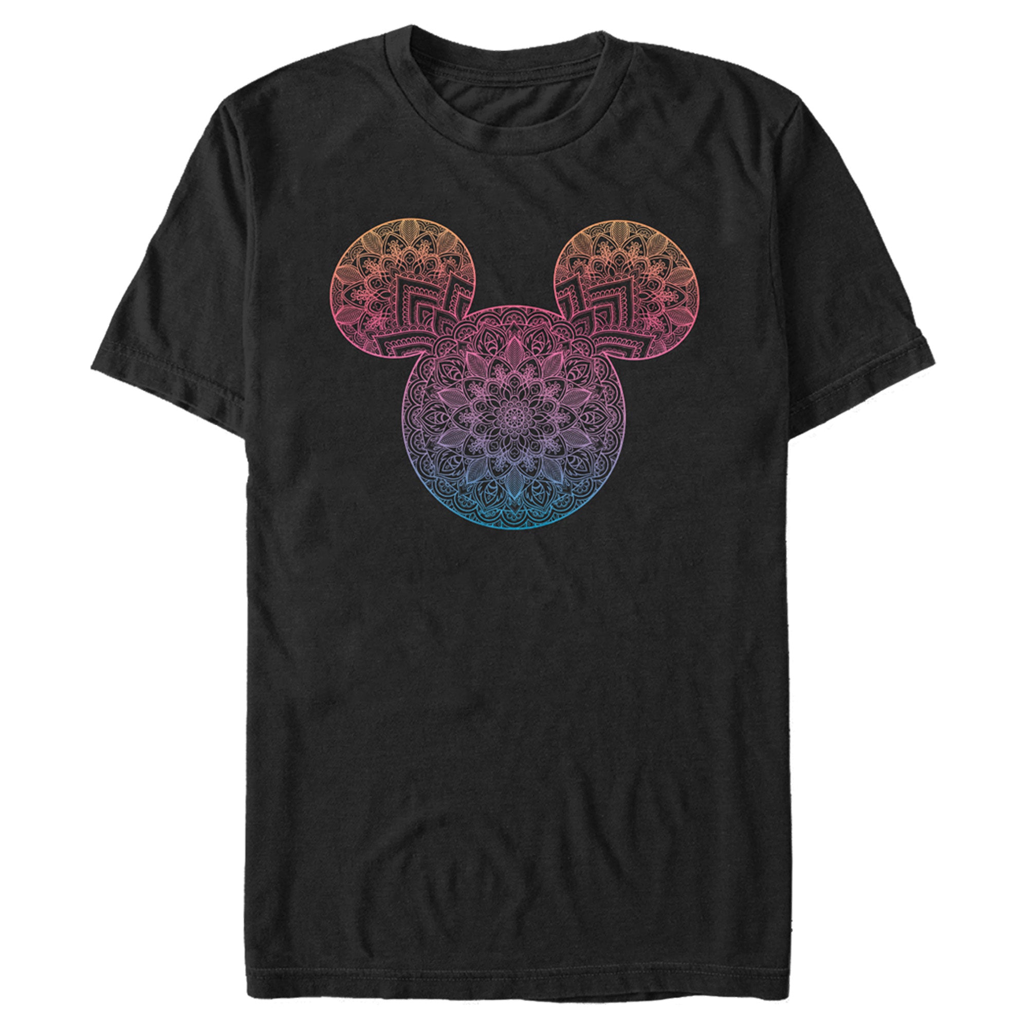 Men's Mickey & Friends Colorful Mandala Mickey Mouse Logo T-Shirt Men's Mickey & Friends Colorful Mandala Mickey Mouse Logo T-Shirt