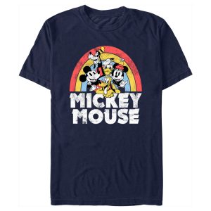 Men’s Mickey & Friends Distressed Rainbow Friends T-Shirt