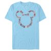 Men’s Mickey & Friends Floral Mickey Mouse Logo Outline T-Shirt