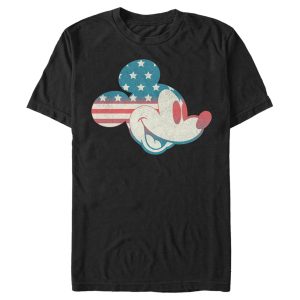 Men’s Mickey & Friends Fourth of July Mickey Mouse Face T-Shirt