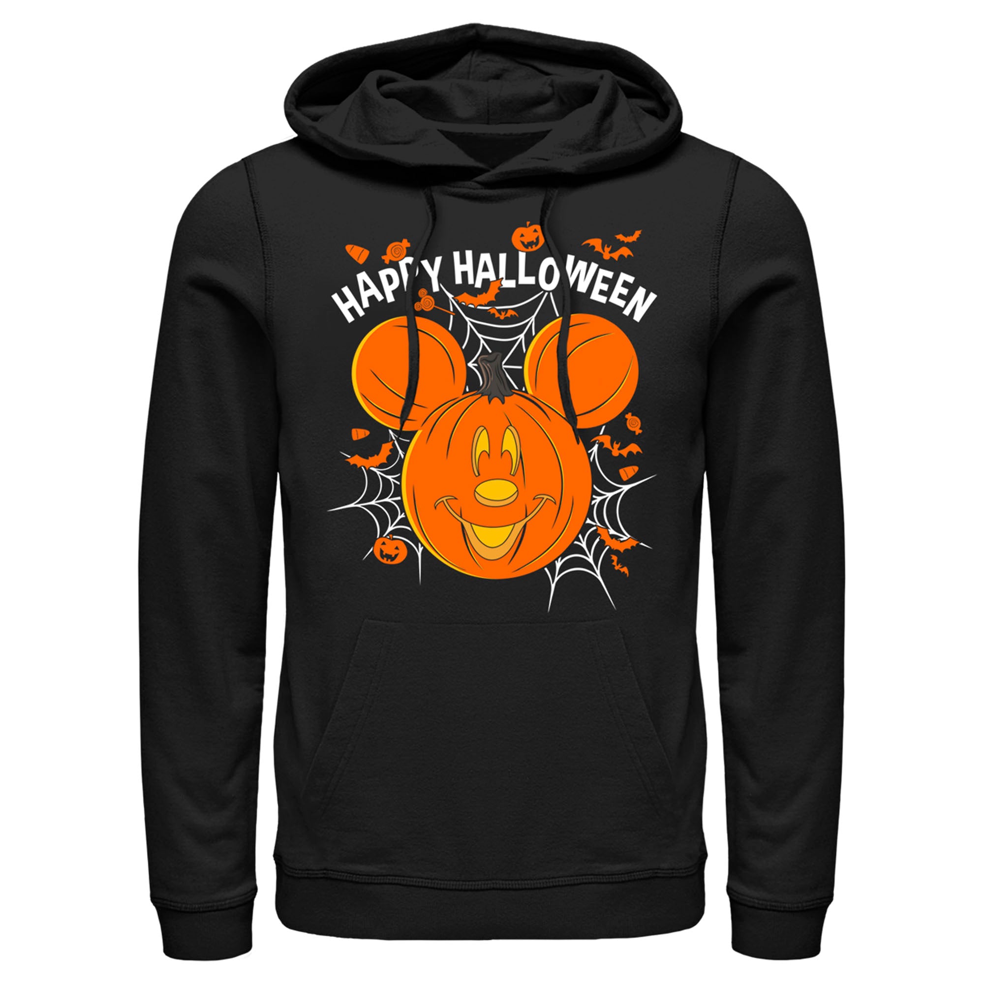 Men's Mickey & Friends Halloween Mouse-O'-Lantern Pull Over Hoodie Men's Mickey & Friends Halloween Mouse-O'-Lantern Pull Over Hoodie