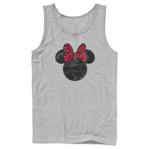 Men’s Mickey & Friends Minnie Mouse Distressed Leopard Bow Tank Top