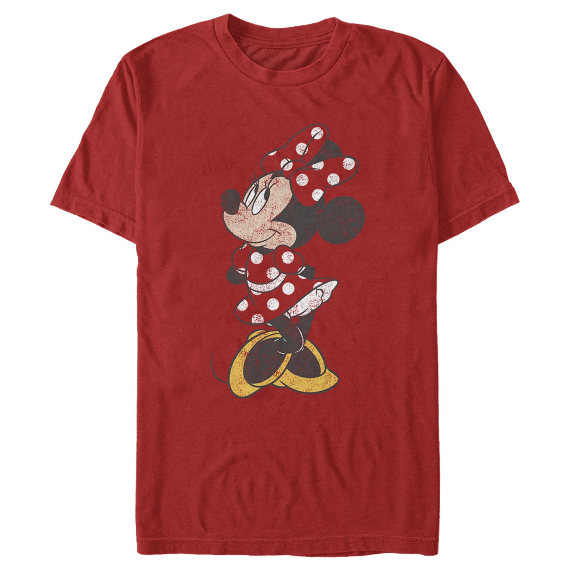 Men's Mickey & Friends Minnie Mouse Portrait Distressed T-Shirt Men's Mickey & Friends Minnie Mouse Portrait Distressed T-Shirt