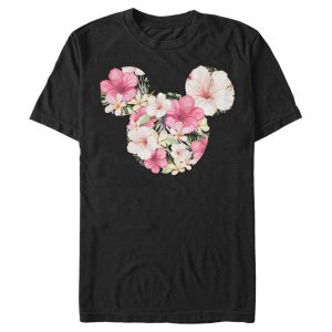 Men’s Mickey & Friends Pink Floral Mickey Mouse Logo T-Shirt