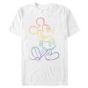 Men’s Mickey & Friends Rainbow Mickey Mouse Outline T-Shirt