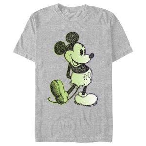 Men’s Mickey & Friends Retro Green Sketch T-Shirt