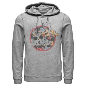 Men’s Mickey & Friends Retro Group Shot Pull Over Hoodie
