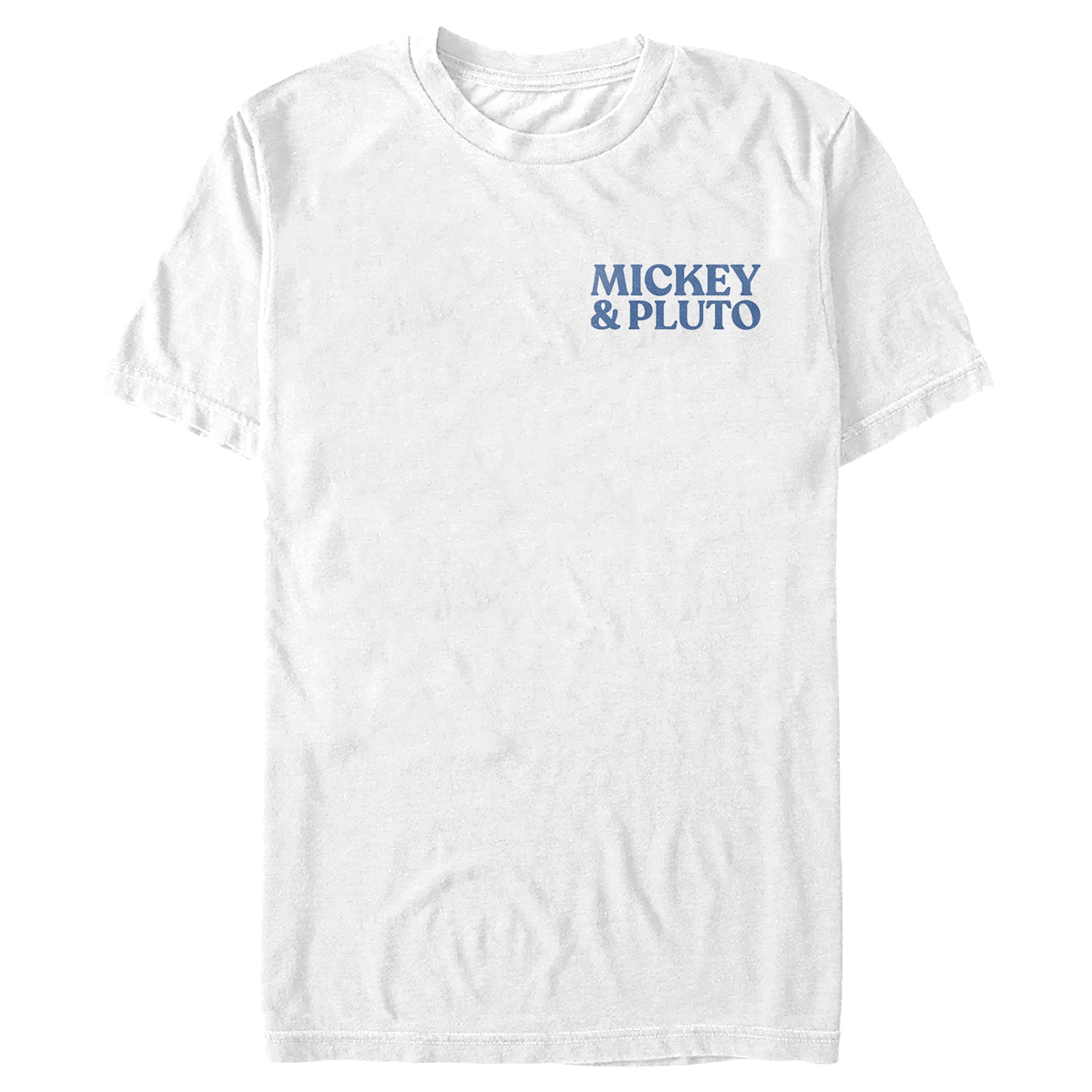 Men's Mickey & Friends Retro Stripes Mickey & Pluto Text T-Shirt Men's Mickey & Friends Retro Stripes Mickey & Pluto Text T-Shirt