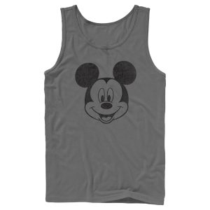 Men’s Mickey & Friends Smiling Mickey Mouse Distressed Tank Top