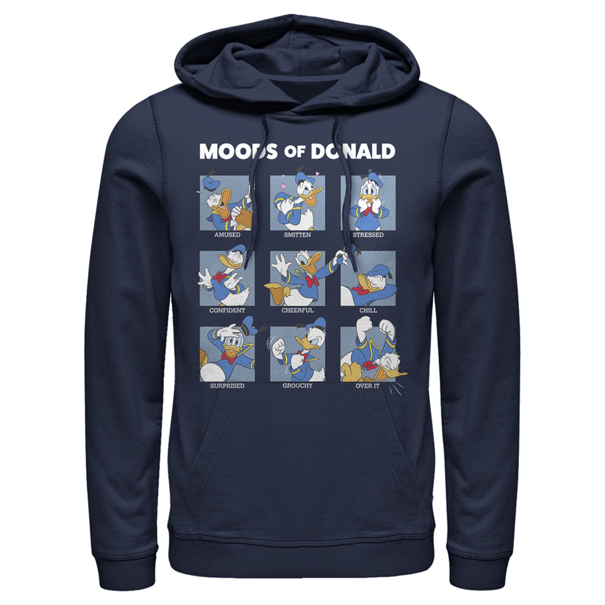 Men's Mickey & Friends The Moods of Donald Duck Pull Over Hoodie Men's Mickey & Friends The Moods of Donald Duck Pull Over Hoodie