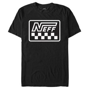 Men’s NEFF Black and White Checkered Logo T-Shirt
