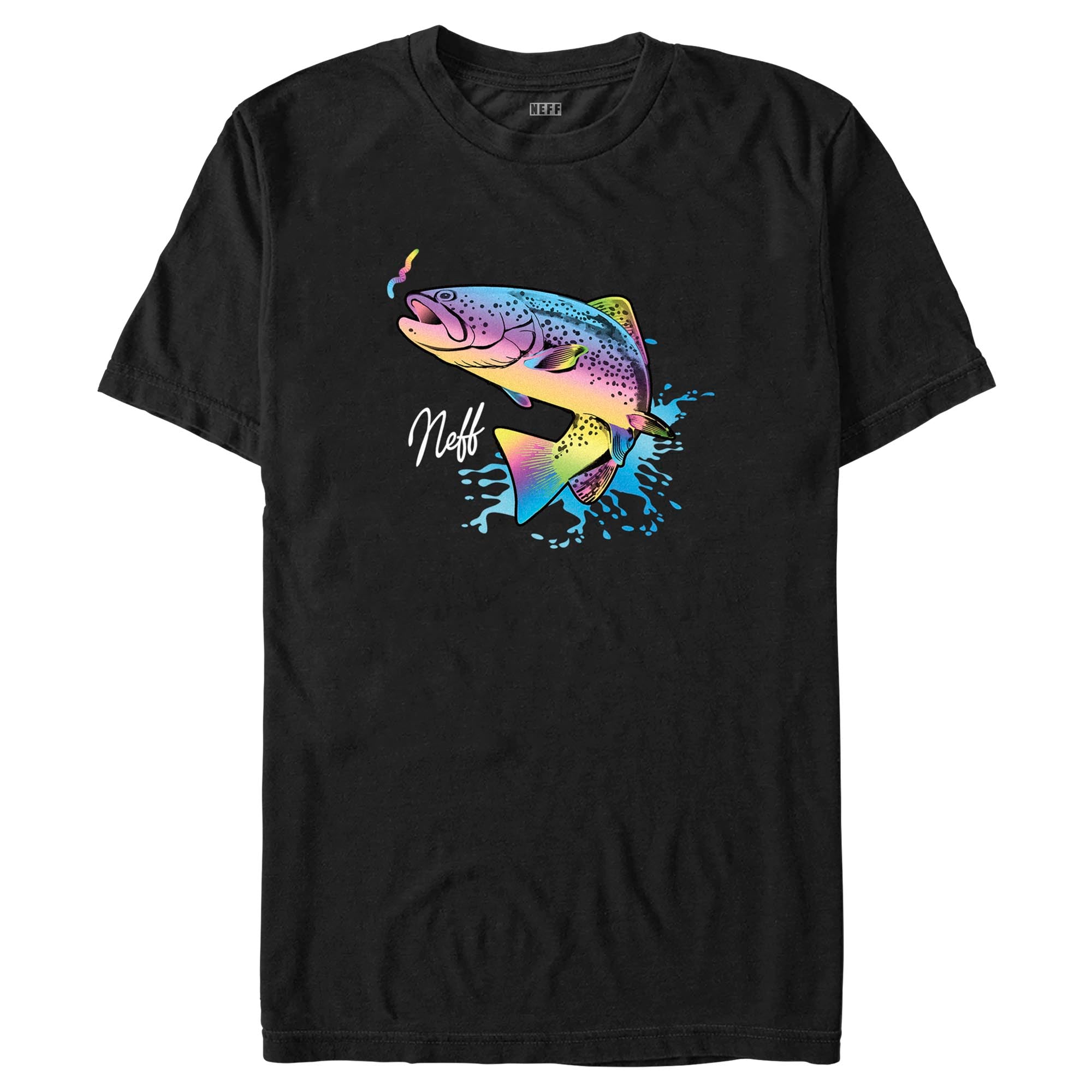 Men's NEFF Jumping Rainbow Fish T-Shirt Men's NEFF Jumping Rainbow Fish T-Shirt