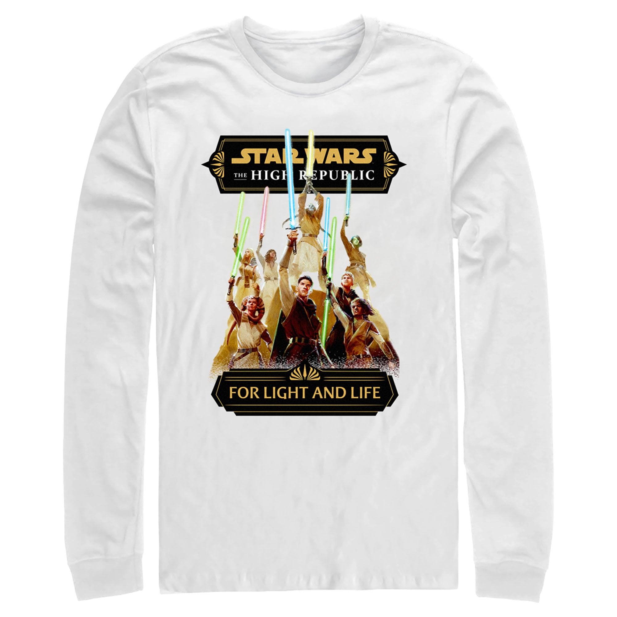 Men's Star Wars The High Republic Jedi For Light and Life Long Sleeve Shirt Men's Star Wars The High Republic Jedi For Light and Life Long Sleeve Shirt