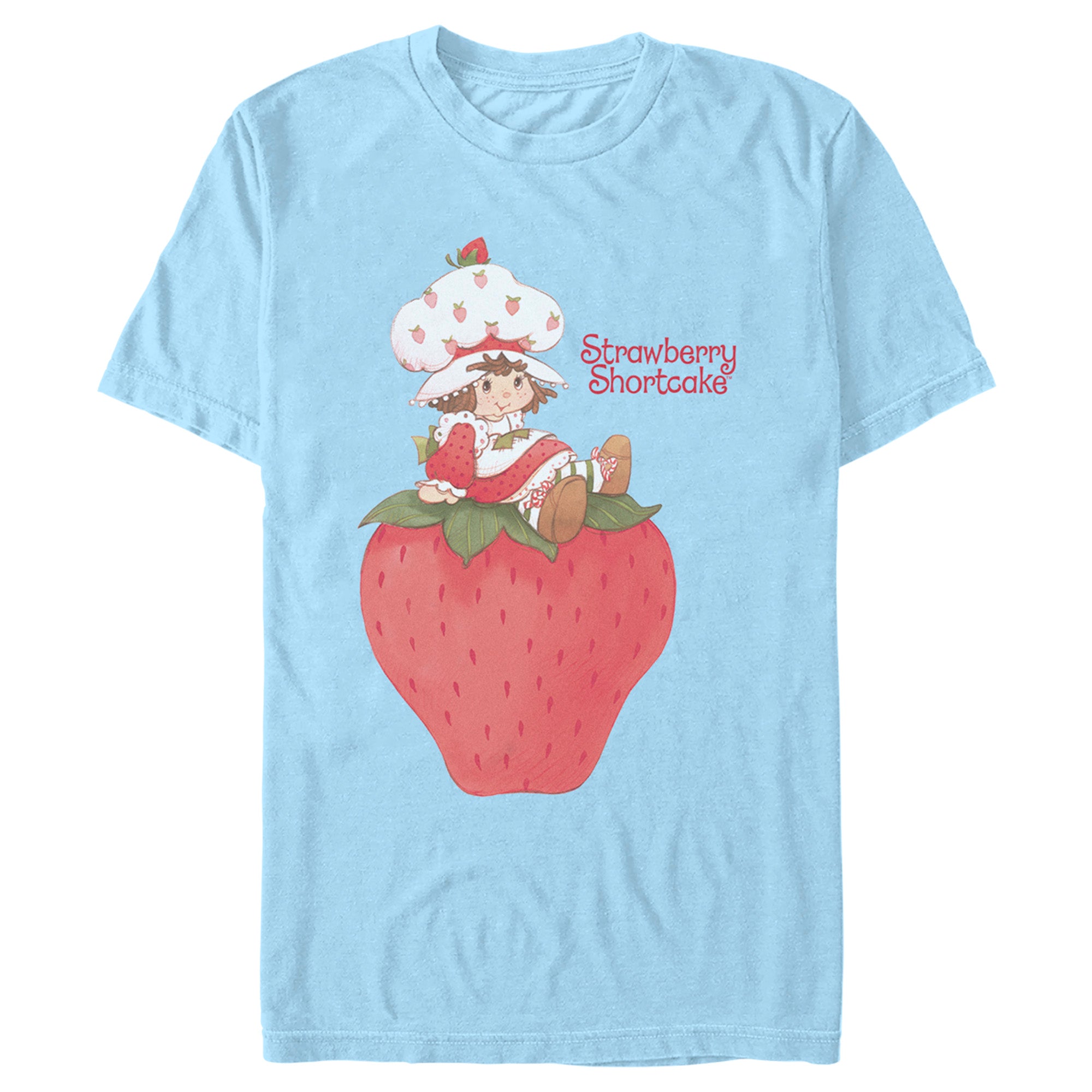 Men's Strawberry Shortcake Relaxing on a Berry T-Shirt Men's Strawberry Shortcake Relaxing on a Berry T-Shirt
