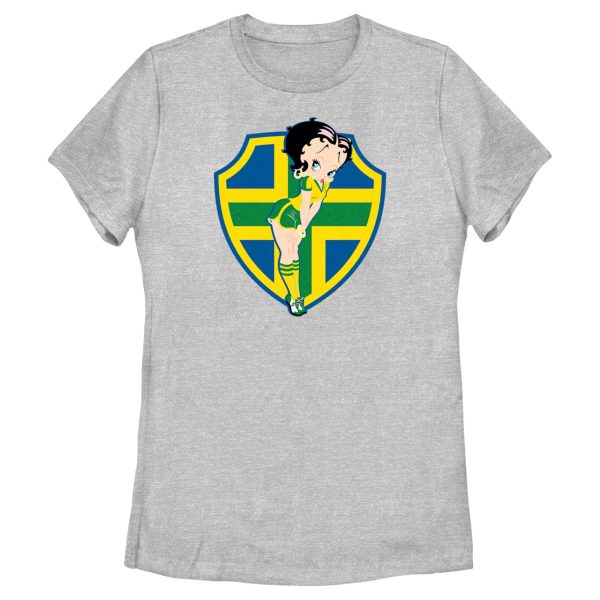 Women’s Betty Boop Brazil Soccer Badge T-Shirt