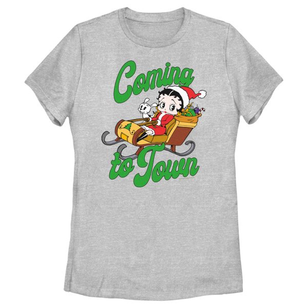 Women’s Betty Boop Christmas Coming to Town Pudgy T-Shirt