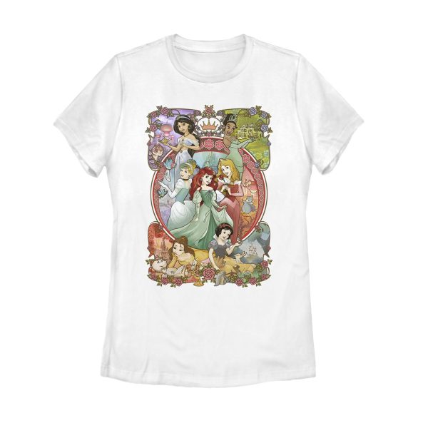 Women’s Disney Princesses Vintage Collage T-Shirt