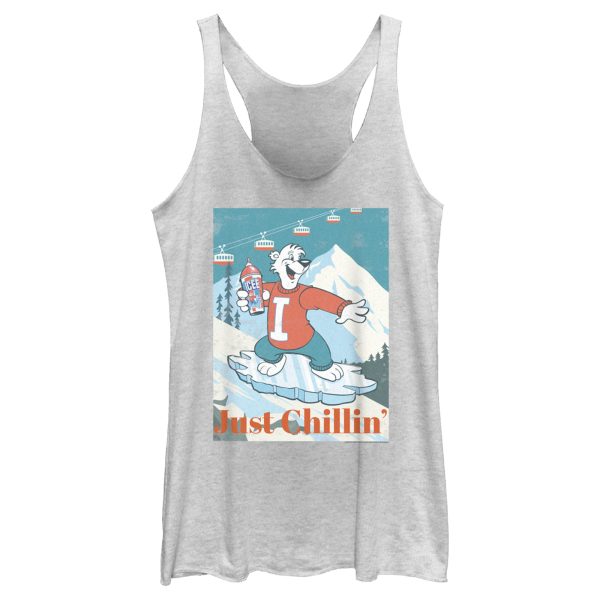 Women’s ICEE Bear Just Chillin’ while Iceboarding Racerback Tank Top