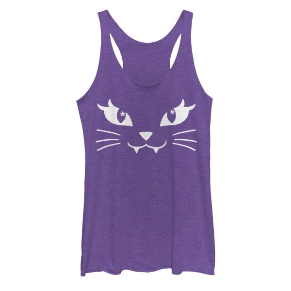 Women’s Lost Gods Kitty Cat Face Racerback Tank Top