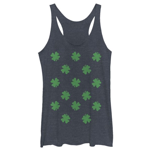 Women’s Lost Gods St. Patrick’s Day Four-Leaf Clover Print Racerback Tank Top